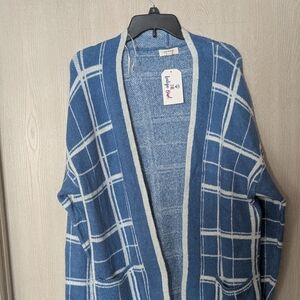 Blue Plaid Women's Sweater